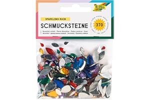 Folia 1247 - Decorative Crystals "Navette and Beads" 370 Pcs, Assorted Sizes and Colours