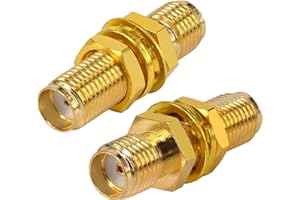 BOOBRIE SMA gniazdo do gniazda adapter koncentryczny 2 sztuki SMA do SMA łącznik Schott złącze SMA do gniazda SMA adapter SMA do SMA gniazdo antenowe gniazdo adapter do SMA do kabla koncentrycznego SMA do urządzeń WLAN