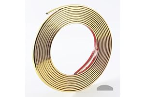 GKKBUFF Gold Self Adhesive 3d Wall Edging Strip Peel and Stick Trim Seam Wall Sticker Decor Tape Decorative for Ceiling/Corner/Mirror/Furniture/Door/Wardrobe/Home and Auto Decor (1.2CM*5M/0.47IN*16.4FT)