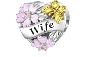 SEVENWELL Sterling Silver Family Rose Flower Charm for Mother, Sister, Daughter, Wife, Grandma