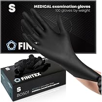 Salon World Safety Guanti Usa E Getta In Nitrile Nero, 10 Scatole Da