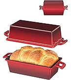 Navaris gietijzeren broodbakvorm met deksel - 34 x 13 x 13 cm - Rechthoekige bakvorm voor brood in zwart met handvatten - Ovenbestendig tot 260 graden