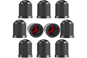 PASTIKO 10PCS Dust Caps for Car Tyres – Tyre Valve Caps with O-Ring Seal, Universal Airtight Tire Valve Stem Cap for Cars, SUV, Motorcycle, Bike & Truck, Screw-On Black Cap, Premium Universal Stem Dust Covers