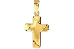 Petit pendentif Clever Schmuck - Mini croix - 11 x 8 mm - En or 333 - 8 carats - Avec intérieur brillant