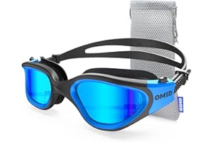 OMID Swim Goggles, P2 Polarized 【Patent & Upgrade】 Anti-Fog Anti-UV No Leakage Swimming Goggles for Adult Men Women Youth