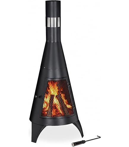 HEAT Outdoor Living Terrashaard Larvik met Houtopslag - Zwart Gepoedercoat Metaal - Tuinhaard voor sfeervolle avonden - 45x45x130 cm HEAT Outdoor Living Terrashaard Larvik met Houtopslag - Zwart Gepoedercoat Metaal - Tuinhaard voor sfeervolle avonden - 45x45x130 cm