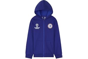 Get Trend Chelsea FC Hoodies for Boys & Teens 7-14 Years, Champions League Football Zip-Up Hooded Sweatshirt, Gifts for Boys