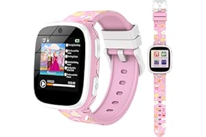 Kesasohe Smartwatch Niños Aprendizaje Educativo Pantalla Táctil Niños Juguete con 13 Despertador E-Libro Música Cámara Digital Vídeo Podómetro Niños Smartwatch Juego y Actividades para Niñas