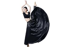 MUNAFIE Jupe Longue en Satin pour Femme - Jupe de Danse du Ventre - Costume de Danse du Ventre pour la Performance - Carnaval