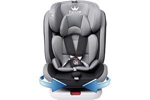 FOURWARD Baby Autositz Kindersitz 360°drehbar mit ISOFIX und Ruheposition, Gruppe 0+1/2/3 (9-36 kg/0-12 Year), 5-Punkt-Sicherheitsgurt, Kinderautositz, Schwarz
