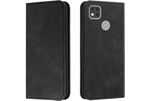 Mo-Somnus Funda para Xiaomi Redmi 9C, Funda Carcasa de Cuero para Xiaomi Redmi 9C, Premium Cuero Billetera Flip Protectora Carcasa Magnético con Cáscara de TPU, Ranura para Tarjeta (Negro)