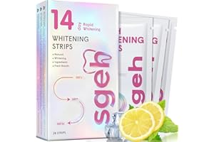 SGEH Teeth Whitening Strips -14 Treatments Professional Tooth Whitening Strip -Safe for Enamel-Non Sensitive Teeth Whitening Without Any Harm -Non-Slip White Strips Teeth whitening kit