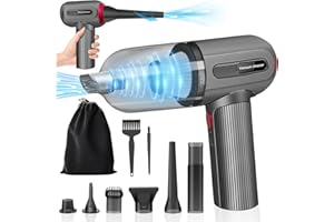 AKOFIC Akku Handstaubsauger, 9000PA Auto Staubsauger Stark, 3 in 1 Mini Staubsauger Kabellos, 4000mAh USB Wiederaufladbar Multifunktionale Tragbar Handsauger für Auto, Haus, Küche, Tierhaare