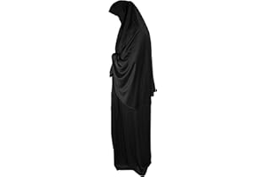 YAQEEN Prayer Set Two Piece (Khimar + Skirt) One Size Pull on Headscarf Stretchy Lycra Ideal Everyday/Home/Work/Travel/Hajj/Umrah/Mosque/Madrassa/Ramadan/Eid/Gift