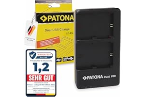 PATONA Chargeur-Rapide Double pour Batterie LP-EL, Compatible avec Canon Speedlite EL-1, EL-5 – Chargeur Compact USB-C, Protection Contre la Surcharge et Les Courts-Circuits, Idéal pour Les Voyages