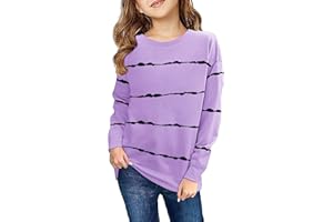 Haloumoning Sudadera Niña Rayas Cuello Redondo Niños Jersey Casual Manga Larga Tops
