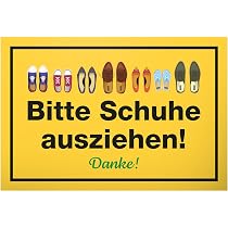 Metallschild „Schuhe Ausziehen Oder Flur Schrubben“ – Größe 28,5x38 Cm, Aus Aluminium, Witziger Spruch Für Den Eingangsbereich