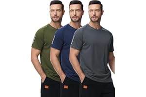 Djtnzdm Men's Activewear T-Shirts Breathable Dry Fit Running T Shirts for Men Short Sleeve Sport Gym Training Tee Tops