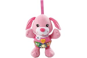 VTech Little Singing Puppy, Educational Toy, Baby Interactive Toy with Lights and Sounds, Musical Toy with Learning, Gift Suitable for 3, 6, 12 Month Boys and Girls, Pink, 1 Count (Pack of 1)