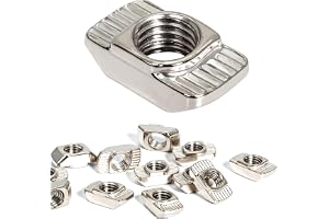KINETOX 130 stycken spårstenar som hammarhuvudmutter med 8 mm spår och M6-gänga, hammarmutter av kolstål för 3 030 aluminiumprofil enligt den europeiska standarden T-slot-spårmuttrar (EU30-M6)