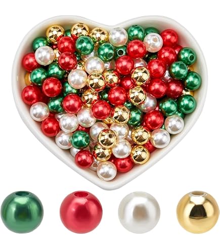 Vookkp 200 Weihnachts-Holzperlen Mit Bonbonmuster – 20 Mm, Inkl. Hanfschnur – DIY Für Deko, Christbaumschmuck, Armbänder & Mehr