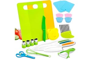 Anpole Toddler Knife Set - 23 Pcs Kids Knife Set for Chopping, Mini Chef Knife Set for 2 3 4 5 6 7 8 9 10 Year Old Girl Boy Gift