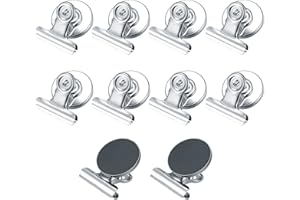QIWUHAI 10 Piezas de Clips Magnéticos para Refrigerador, Clips Magnéticos, Clips para Refrigerador de Metal Resistente, para Oficina Escuela Pizarra Magnética Refrigerador - Plata