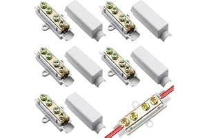 HOMEJOY 5 Stück Kabelverbinder Draht für 2,5 Bis 16 mm² Klemmblock mit Doppelschrauben Drahtverbinder 1000 V 100 A Messing Leiter ABS Gehäus Anschlussklemmen für Schalter Amperemeterve