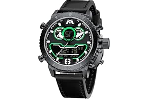 MEGALITH Orologio Uomo Cronografo Orologio 30M Impermeabile Orologio Digitale Da Uomo Quadrante Grande LED Militare Sportivo Analogico Digitale Orologi con Cronometro Allarme Calendario