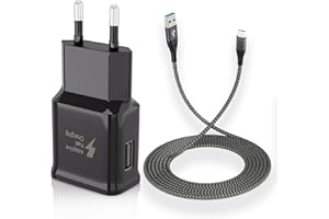 ‎KAYSHOW Wtyczka USB, szybka ładowarka, zasilacz sieciowy z nylonowym kablem USB C, 2 m, kompatybilna z Samsung Galaxy A13, A33, A53, A34, S21, S20 FE, S10, S9, S8 Plus, Z Flip3, Z Fold3, M53 5G i innymi smartfonami