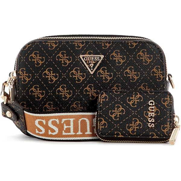 GUESS Follie Medium, Nero, Pouch - 20,3 cm, Nero, Pochette