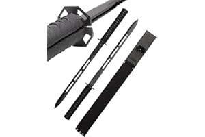 ‎57 SPECIAL REPLICAS Katana Ninja Schwert scharf echt zum Training Metall Stahl 2 Schwerter in einem Magnetic Samurai Nur für Erwachsene 63 cm - 18 Jahre erforderlich HK-1249