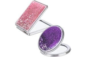 TYFYH 2 Stück Taschenspiegel Klein mit Vergrößerung, Doppelseitig Handspiegel Klein, Reisespiegel Klappbar, Klappspiegel, Kosmetikspiegel