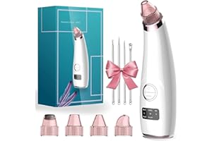 Annmiir Aspirateur Pour Points Noirs, 5 Modes d'aspiration, Rechargeable par USB, Outils Pour éliminer les Points Noirs avec 5 têtes d'aspiration, Aspirateur Pour Pores, Boutons d'acné