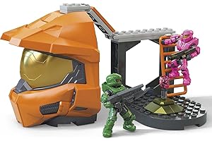 Mega Construx Halo HHC35 - Set di 2 statuette articolate, 8 cm, contiene 63 pezzi