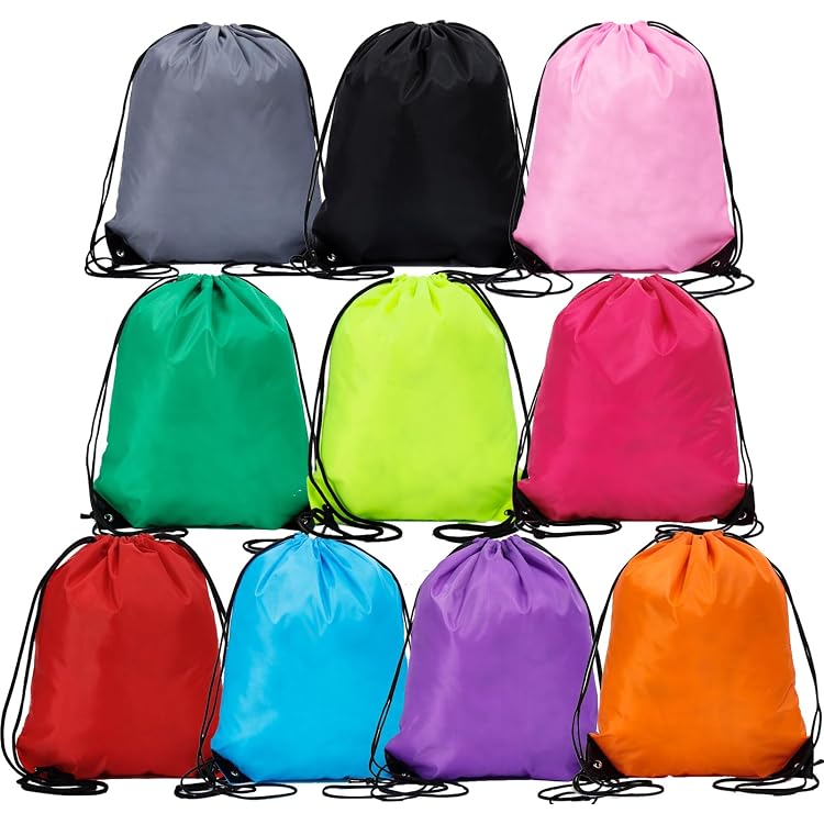 20 Sacs De Sport Avec Cordon - 34x43 Cm - Polyester Imperméable - Pour Gym, Piscine, école