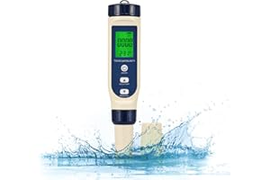 NTMAICHY Digital PH Meter, 5 in 1 Water Quality Tester with Back light, PH/TDS/EC/Salinity/Temperature Water Quality Tester, 0.01 Resolution High Accuracy Pen Type Tester, for Aquarium/Hydroponics/Pond