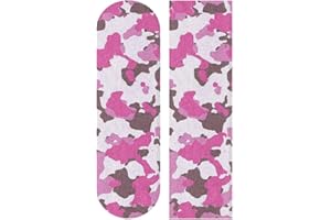 Mnsruu Cute Pink Camo Skateboard Grip Tape Sheet Scooter Deck Sand Paper 9" x 33"