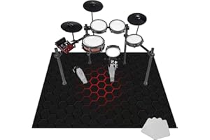 TKUHKNAG Alfombra de Tambor Insonorizada, Alfombras Acusticas, 110 x 80 cm Alfombra para Bateria Electronica, Alfombrillas Antivibracion Bateria, Alfombras Rectangulares Antideslizantes para Bombo Caja