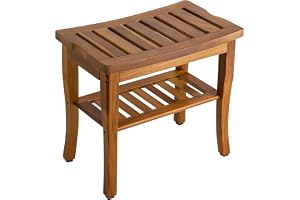 Teak duschbänk teak badbänk hylla badpall teak hållbar lätt och halkfri badrumspall för hem badrum träbänk duschpall