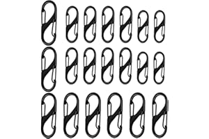 ‎HUAJIAO S Karabiner, 50mm/40mm/31mm Metall Doppelkarabiner 8 Förmiger Karabiner Karabinerhaken für Camping Zuhause Wandern(Schwarz)