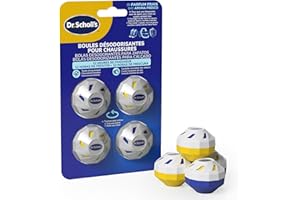 Dr. Scholl's Boules désodorisantes pour chaussures, sacs et casiers de sport - Cliniquement testé - Fraîcheur toute la journée - Réutilisable et à effet longue durée - Élimine les odeurs indésirables