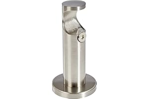 GARDINIA Träger für Gardinenstange mit Ø 25 mm, 1-läufig, Offen, Mit Metallmontageplatte, Inkl. Befestigungsmaterial, Wandabstand 8 cm, Serie Windsor, Edelstahl-Optik