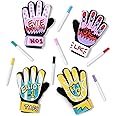 LION SPORTSWEAR Design Your Own Goalkeeper Gloves - Includes 7 Colourful Pens - Creative Football Gift For Kids