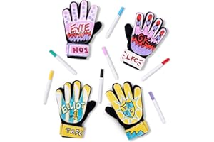 LION SPORTSWEAR Design Your Own Goalkeeper Gloves - Includes 7 Colourful Pens - Creative Football Gift For Kids