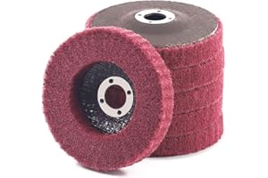 Keadic K-391 6PCS 4 Inch 320 Grit Red Nylon Fiber Flap Discs Perfect for Paint Remove & Stainless Steel Tube Polishing