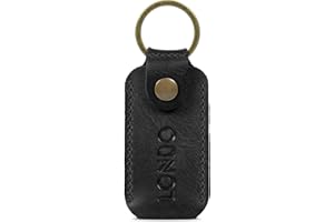 Londo Etui z prawdziwej skóry z brelokiem do kluczy Ledger Nano S Bitcoin portfel uniseks, czarne