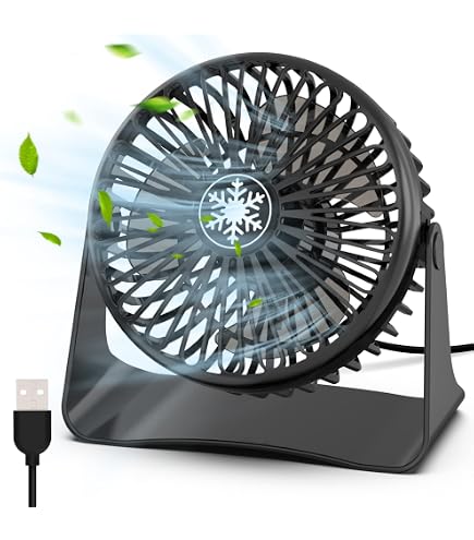 Ventilateur De Bureau USB Prem-i-air - Mini 10,2 Cm, Tête Orientable 360°, Silencieux, Parfait Pour Ordinateur, Maison Et Bureau - 10