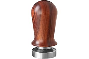SCARLET BIJOUX Scarlet espresso - Tamper « Perfetto » pour barista - Calibré à une pression de contact de 35 lbs - Avec manche en aluminium ou en bois précieux et base en acier inoxydable de précision (bois de