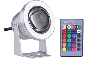 AKOZON EECOO IP67 Waterproof Submersible Spot light, RGB Color Change Landscape Lamp, Underwater Rotatable Pond Lights With Remote for Aquarium Fish Tank Garden Fountain Pond Pool Decor Spotlight, 12V underw